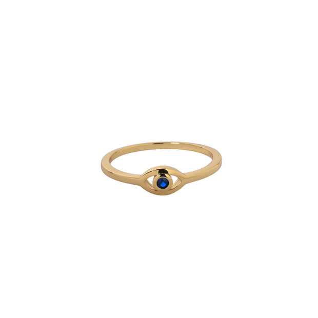 Blue Evil Eye Gold Ring