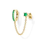 Georgia Green Gold Chain Stud Earrings