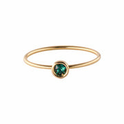 Round Emerald  Gold Filled Ring