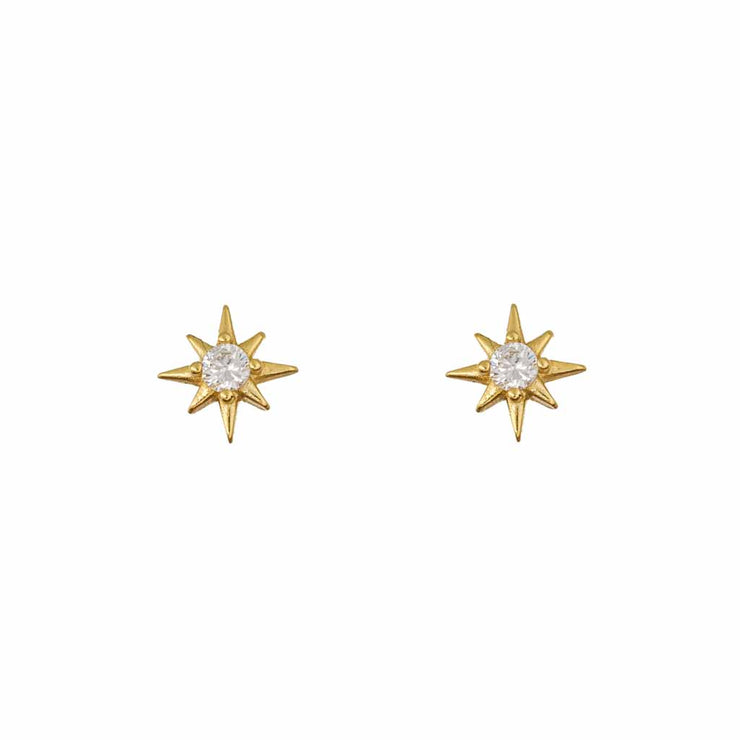 Shining Star Gold Stud Earrings