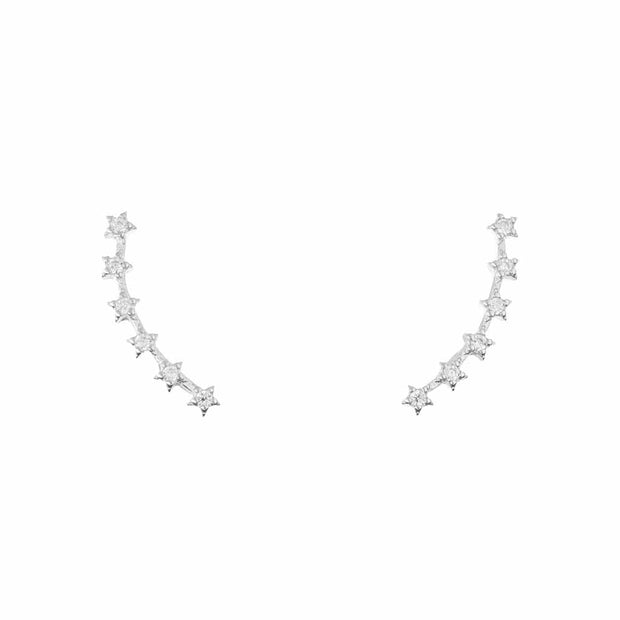 Six Shiny Star Silver Earring