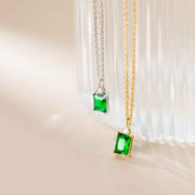 Square Emerald  Necklace