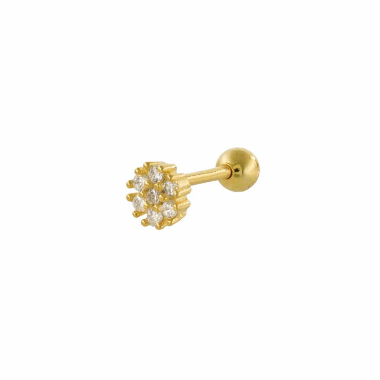 Shiny Flower Barbell in Gold