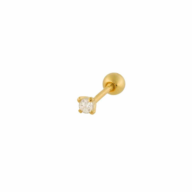 2mm CZ Barbell in Gold