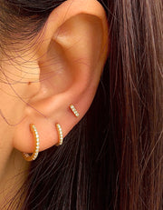 CZ Bar Gold Stud Earrings