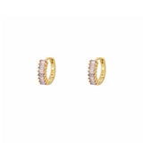 Riley Purple Cz Gold Huggies