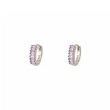 Riley Purple Cz Silver Huggies
