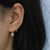 Aliyah Green CZ Dangle Hoop