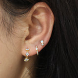 Lilia White Opal Gold Huggies