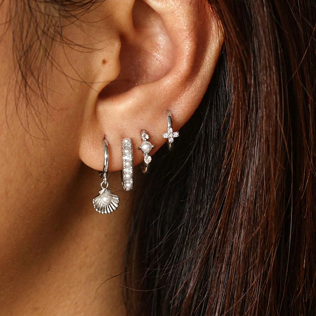Ocean Pearl Dangle Hoops
