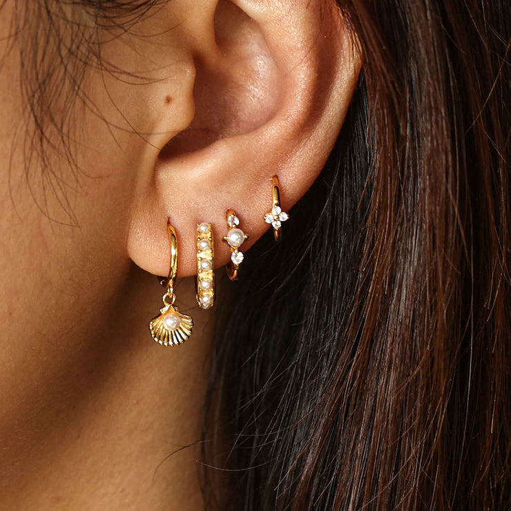 Ocean Pearl Dangle Hoops