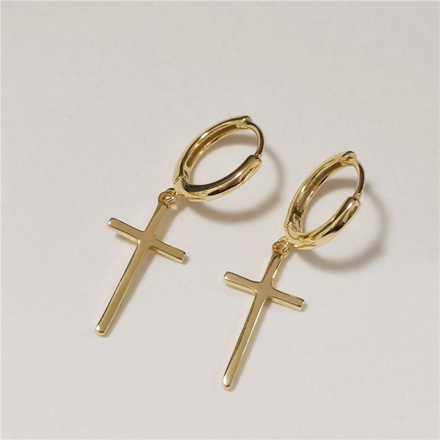 Cross Dangle Hoop