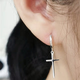 Cross Dangle Hoop