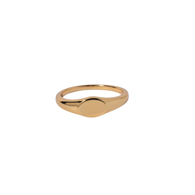 Round Signet Gold Ring