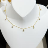 White CZ Gold Choker Necklace