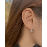 Small Oval With Pearl Gold Hoop