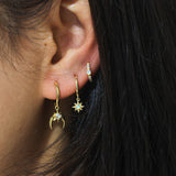 Olsta White Opal Gold Dangle Hoop