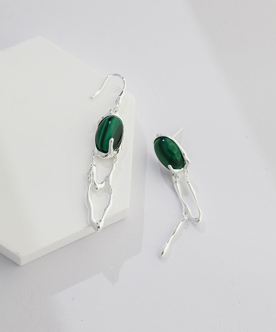 Mismatch Malachite Stylish Earring