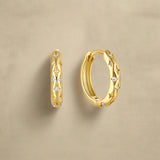 Starry Star White CZ Gold Huggies