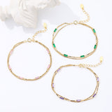 Double Lov Green Gold Bracelet