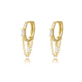 Elly Gold Dangle Hoop