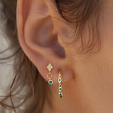 Lucita Green Gold Dangle Hoop