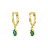 Micra Emerald Gold Dangle Hoop