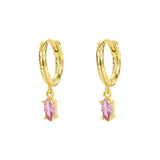 Micra Light Pink Gold Dangle Hoop