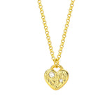 Heart With Stone Gold Necklace