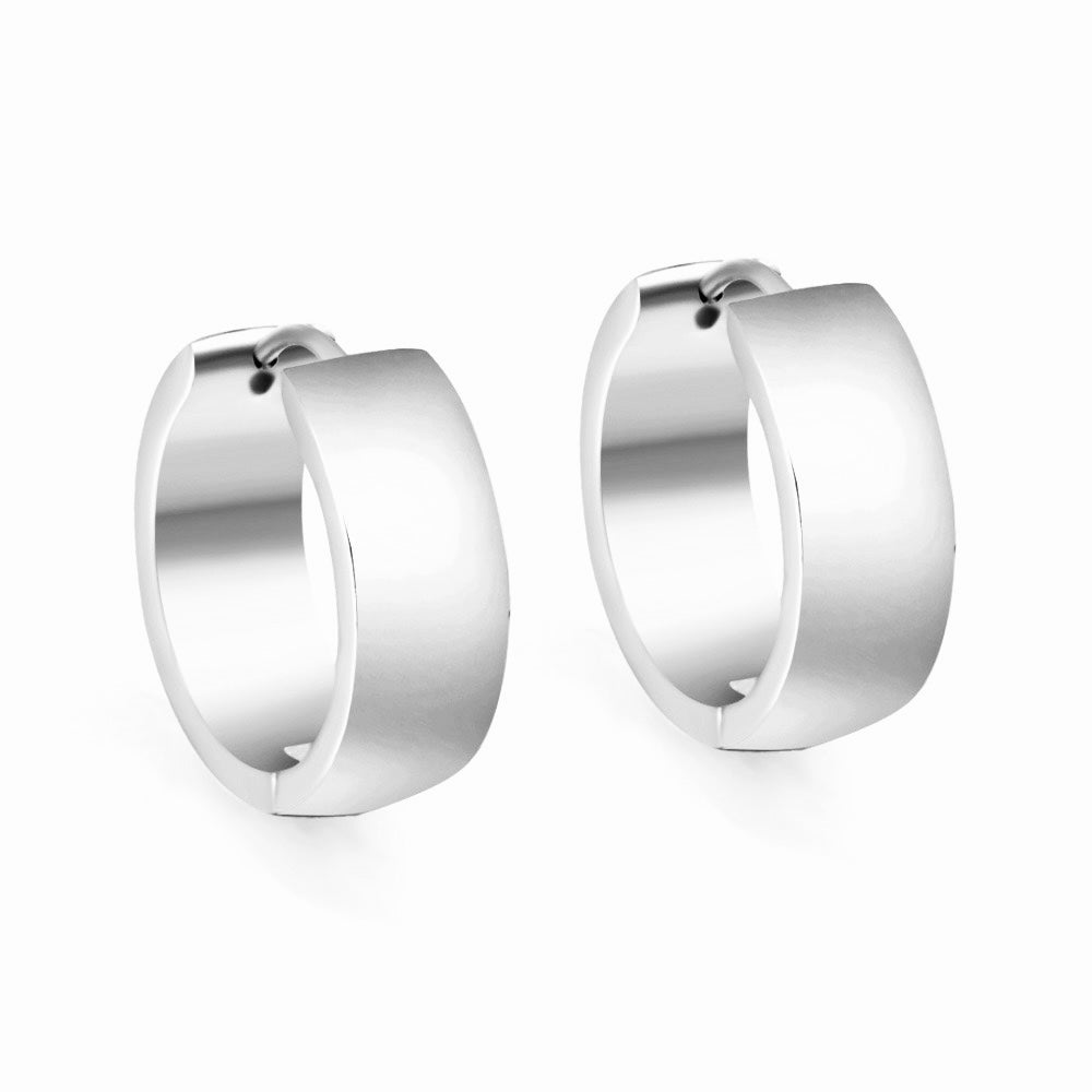 Thick Plain Silver Huggies
