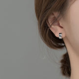 Thick Plain Silver Huggies