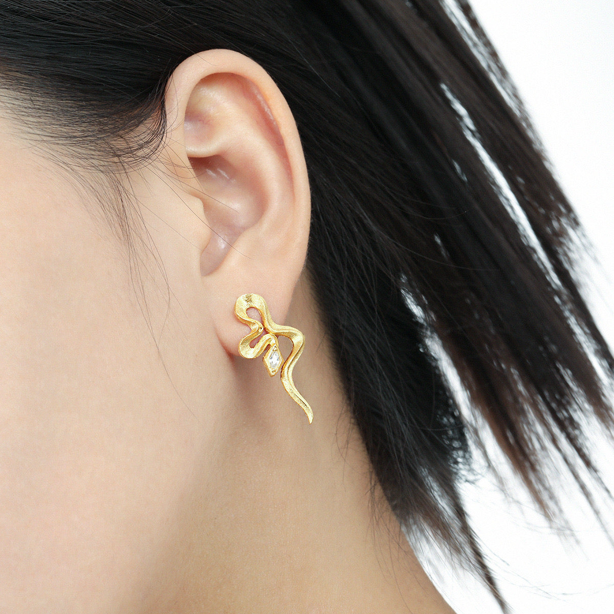 Kinsley Snake Gold Earring
