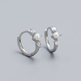Luna Pearl Silver Huggies