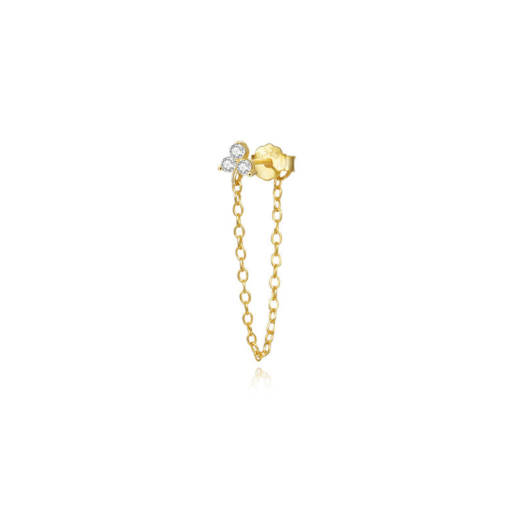 Shining Triangle Gold Chain Stud Earrings