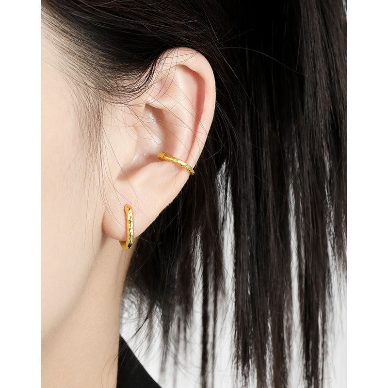 Tex Oval Gold Hoop