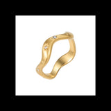 Celeste Gold Wave Ring