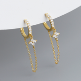 Ellie White Gold Dangle Hoop
