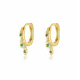 Lucita Green Gold Dangle Hoop