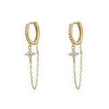 Ellie White Gold Dangle Hoop