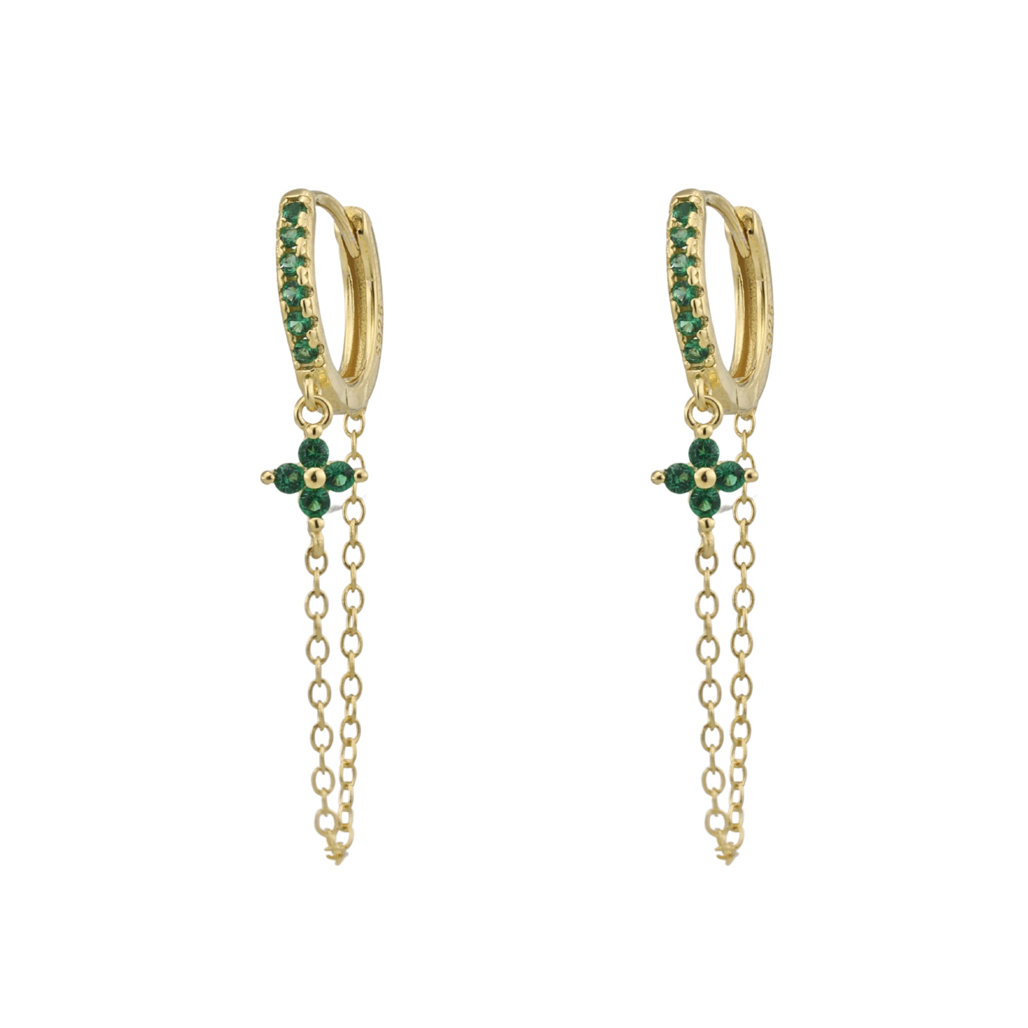 Ellie Green Gold Dangle Hoop