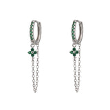 Ellie Green Silver Dangle Hoop