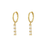 Triple White  Dangle Hoop