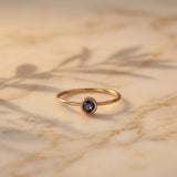 Round Blue Gold Filled Ring