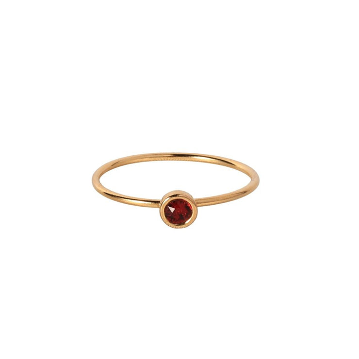 Round Red Gold Filled Ring