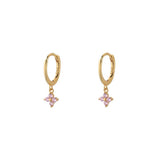 Floe LightPink CZ Dangle Hoop Huggies