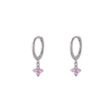 Floe Light Pink CZ Dangle Hoop Huggies