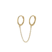 Double Plain Gold Dangle Hoop