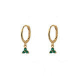 Lucy Green Cz Dangle Hoop Huggies