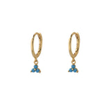 Lucy Turquoise Cz Dangle Hoop Huggies