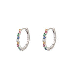 Lace Colourful Silver Huggies